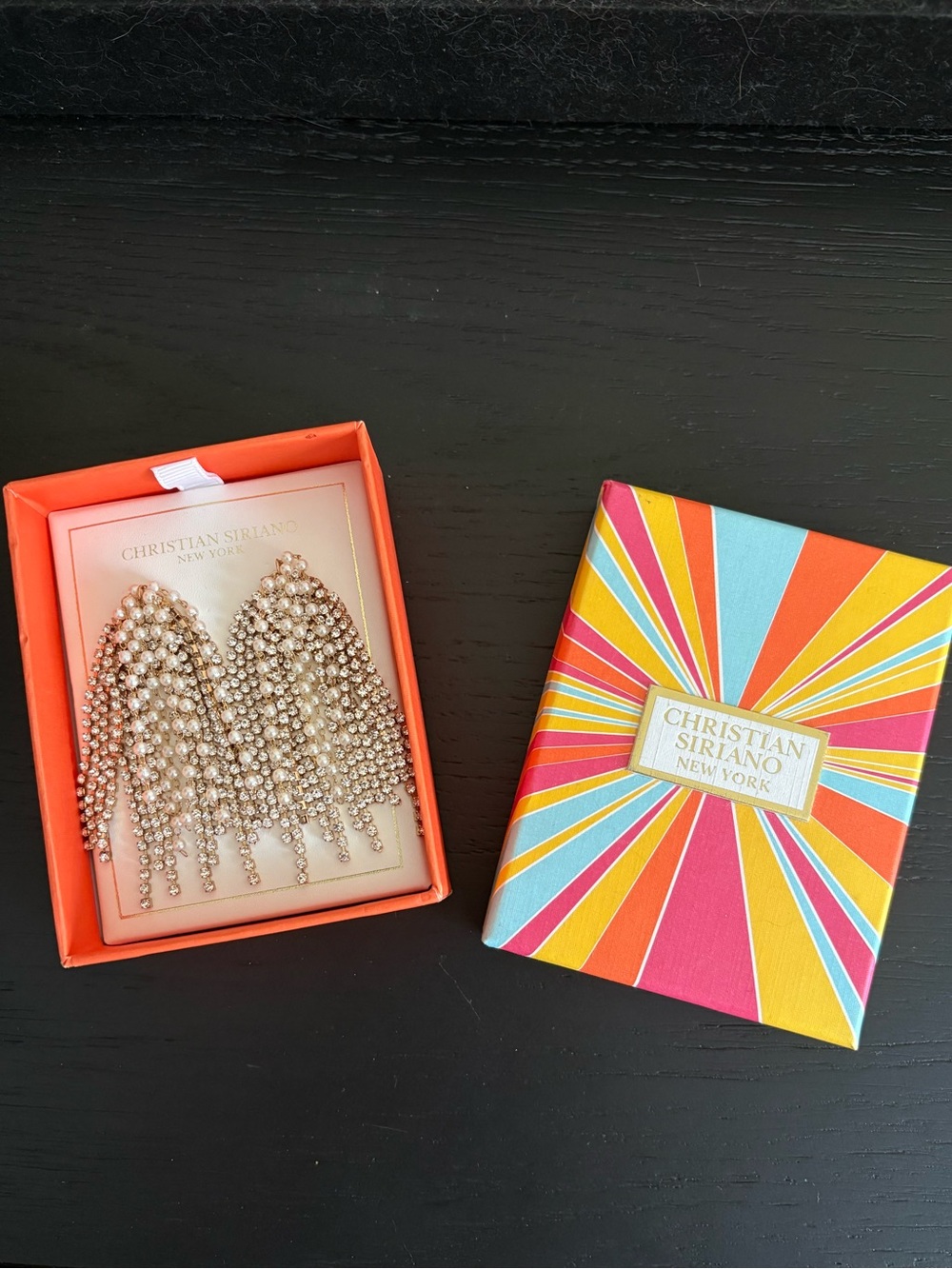 Christian Siriano Champagne Crystal Fringe Earrings